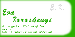 eva koroskenyi business card